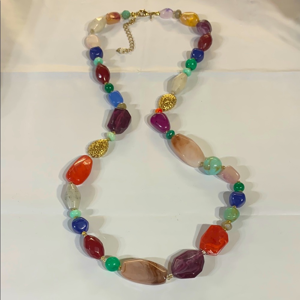 Vintage NRQ multicolor Beaded long Necklace with Adjustable Length
